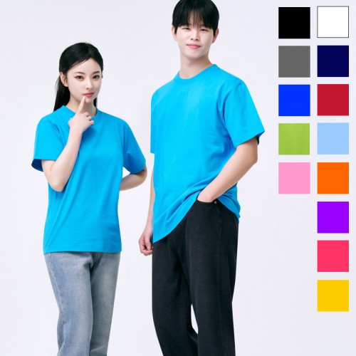 베이직 17수 라운드 반팔 티셔츠